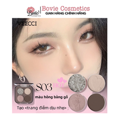VEECCI Bảng Phấn Mắt Bốn Màu Sắc Hiệu Ứng Lì Ánh Nhũ Chống Nhòe Thời Trang VC005