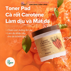 Toner pad Skinfood cà rốt làm dịu cấp ẩm Carrot Carotene Calming Water Pad (60 miếng)