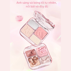 Bảng Phấn Má Hồng Highlight VEECCI Phấn Má Hồng bắt sáng 4trong1