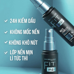 Xịt Khóa Nền, Cố Định Trang Điểm Kiềm Dầu, Mịn Lì Maybelline Fit Me Matte Poreless Setting Spray 60ml