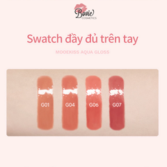 Son Mooekiss Aqua Gloss thiết kế độc đáo xinh xắn, dưỡng ẩm môi 2.1g