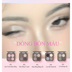 VEECCI Bảng Phấn Mắt Bốn Màu Sắc Hiệu Ứng Lì Ánh Nhũ Chống Nhòe Thời Trang VC005