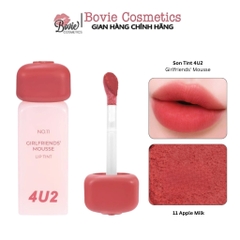 Son Tint Lì Thuần Chay, Mềm Mịn, Lâu Trôi 4U2 Girlfriends' Mousse Lip Tint 3g