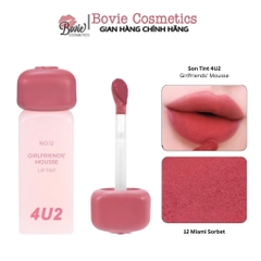 Son Tint Lì Thuần Chay, Mềm Mịn, Lâu Trôi 4U2 Girlfriends' Mousse Lip Tint 3g