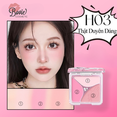 [VEECCI] Phấn Má Hồng VEECCI 3 Ô x MY FRIEND RABBIT OH~ BABE In Nổi Gợn Sóng Tone màu tự nhiên 7g