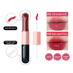 Son Mooekiss Serum Dưỡng Không Dính Cốc Hiệu ứng Tráng Gương Hai đầu đa Năng 3ml+3ml