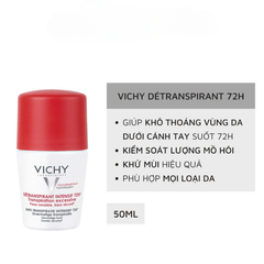 Lăn khử mùi Vichy Détranspirant Intensif 72h 50ml