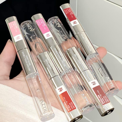 Son Bóng AZTK 2 Đầu Candy Double Touch Lipgloss Đầu Son Bùn Mờ Đầu Son Bóng Tráng Gương 1.7ml+1.7ml