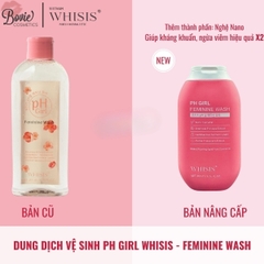 Dung Dịch Vệ Sinh Phụ Nữ X2 Nghệ Nano Whisis pH Girl Feminine Wash 200ml Làm Sạch, Khử Mùi, Dưỡng Ẩm, Giảm Viêm An Toàn