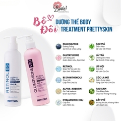 Kem Dưỡng Body Ban Ngày Và Ban Đêm Prettyskin  Retinol B5 Alpha Arbutin Body Lotion & Glutathione V10 Alpha Arbutin Body Lotion