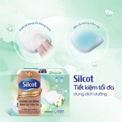 Bông trang điểm Silcot Nhật Bản không xù bông, thấm hút dung dịch giúp tiết kiệm mỹ phẩm dưỡng da