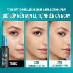 Xịt Khóa Nền, Cố Định Trang Điểm Kiềm Dầu, Mịn Lì Maybelline Fit Me Matte Poreless Setting Spray 60ml