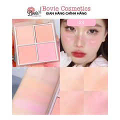 Phấn Má Hồng XIXI Sunset 4 ô Nhũ Sáng Highlight Tông Lì Và Nhũ Tạo Khối Trang Điểm D511