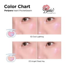Phấn Bắt Sáng 3 Màu Peripera Heart Pocket Beam hình trái tim 3.3g