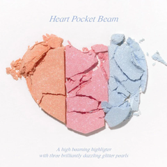 Phấn Bắt Sáng 3 Màu Peripera Heart Pocket Beam hình trái tim 3.3g