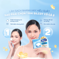 Bông trang điểm Silcot Nhật Bản không xù bông, thấm hút dung dịch giúp tiết kiệm mỹ phẩm dưỡng da
