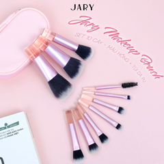 Bộ cọ trang điểm Jary Make Up Brush Set 10 Cây Kèm Túi Đựng da PU