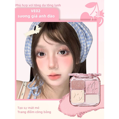 Bảng Phấn Má Hồng Highlight VEECCI Phấn Má Hồng bắt sáng 4trong1