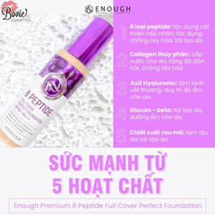 KEM NỀN PEPTIDE CAO CẤP ENOUGH PREMIUM 8 PEPTIDE FULL COVER PERFECT FOUNDATION 100ML