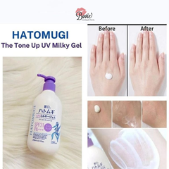 Sữa Dưỡng Thể Hatomugi Nâng Tông Da, Chống Nắng UV Care & Tone Up SPF31/PA+++ 250ml- Chai Tím