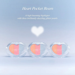 Phấn Bắt Sáng 3 Màu Peripera Heart Pocket Beam hình trái tim 3.3g