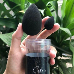 Mút Tán Nền Celin set 2 Chiếc To Nhỏ Màu Nâu Đen Siêu Mềm Đàn Hồi Cao ( Hộp đen )