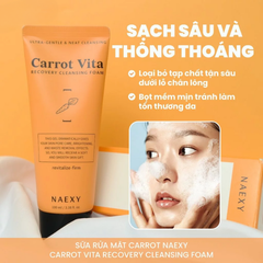 SỮA RỬA MẶT CÀ RỐT NAEXY CARROT VITA RECOVERY CLEANSING FOAM 100ML