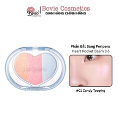 Phấn Bắt Sáng 3 Màu Peripera Heart Pocket Beam hình trái tim 3.3g
