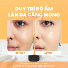 SỮA RỬA MẶT CÀ RỐT NAEXY CARROT VITA RECOVERY CLEANSING FOAM 100ML