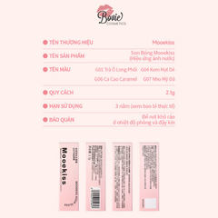 Son Mooekiss Aqua Gloss thiết kế độc đáo xinh xắn, dưỡng ẩm môi 2.1g