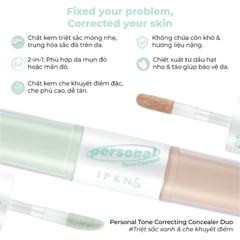 Kem Che Khuyết Điểm, Bắt Sáng 2 Đầu IPKN Personal Tone Correcting Concealer Duo