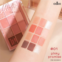 Bảng phấn mắt 12 ô Odbo Multi Look Eye Palette OD2012 gồm ánh nhũ và lì