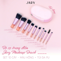 Bộ cọ trang điểm Jary Make Up Brush Set 10 Cây Kèm Túi Đựng da PU