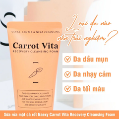 SỮA RỬA MẶT CÀ RỐT NAEXY CARROT VITA RECOVERY CLEANSING FOAM 100ML