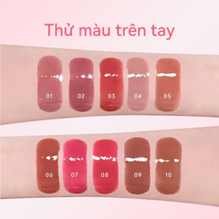 Son Bóng AZTK 2 Đầu Candy Double Touch Lipgloss Đầu Son Bùn Mờ Đầu Son Bóng Tráng Gương 1.7ml+1.7ml