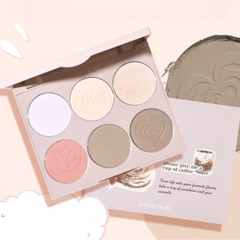 Bảng Tạo Khối 6 Ô Gogo Tales Nude Light Shadow Highlight Contouring Disk 168g GT445