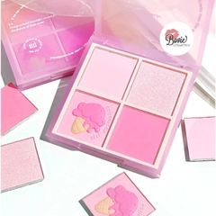 Phấn Má Hồng XIXI Sunset 4 ô Nhũ Sáng Highlight Tông Lì Và Nhũ Tạo Khối Trang Điểm D511