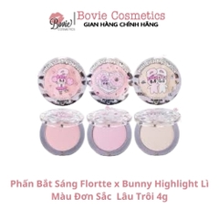 Phấn Bắt Sáng Flortte x Bunny Highlight Lì Màu Đơn Sắc