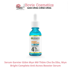 Serum Garnier Giảm Mụn Mờ Thâm Cho Da Dầu, Mụn Bright Complete Anti-Acnes Booster Serum