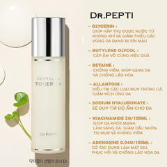 Nước Hoa Hồng Dưỡng Da Căng Bóng DrPepti Centella Toner Ex 180ml mẫu mới