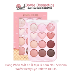 Bảng Phấn Mắt 12 Ô Mịn Lì Kèm Nhũ Sivanna Wafer Berry Eye Palette HF635