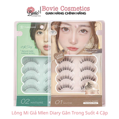 Lông Mi Giả Mlen Diary Gân Trong Suốt 4 Cặp
