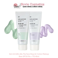 Kem lót kiềm dầu và hiệu chỉnh tông da The Face Shop Air Cotton Makeup Base SPF30 PA++ TFS 40ml