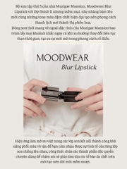 MUZIGAE MANSION Son Thỏi Mịn Mờ Moodwear Blur Lipstick 4g