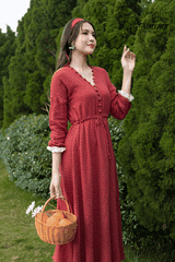 ÔME DRESS ĐỎ ĐÔ - VINTAGE MUSLIN