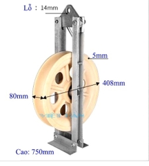 Puly nhựa kéo dây đường kính 408x80mm