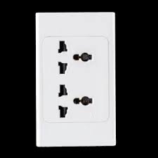 Ổ cắm đôi đa năng. đế liền 16A KT120x70mm mã A20UESM2N