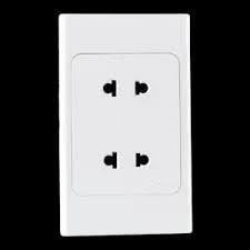 Ổ cắm đôi 2 chấu đế liền 16A KT120x70mm mã A20US2N