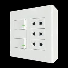 Bộ công tắc ổ cắm đôi 3 ổ cắm 2 chấu 2 công tắc và đế nổi đôi