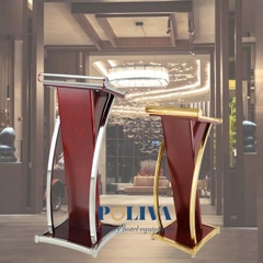 Bục phát biểu thép sơn tĩnh điện viền inox